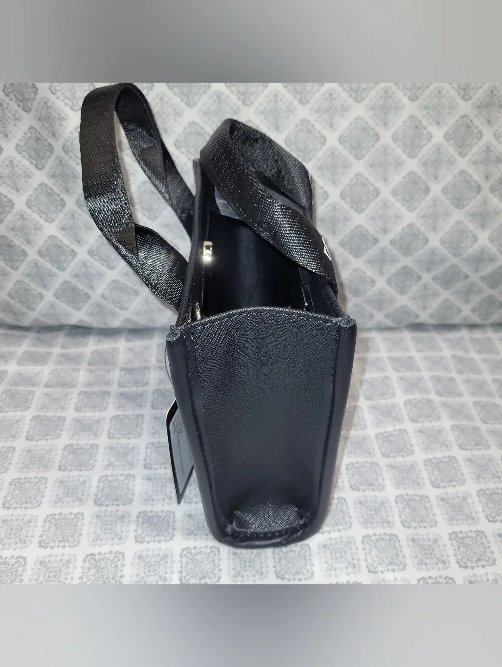 Guess Black Mini Tote with White Logo Straps